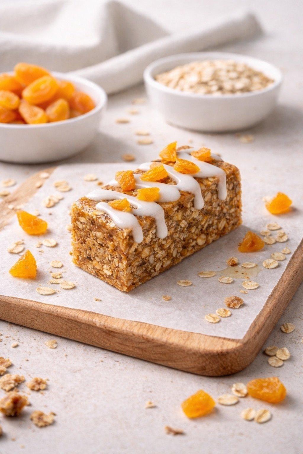 Apricot, Oat & Seed Slice, Citrus Glaze