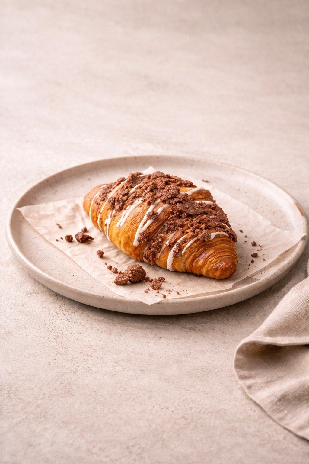 Croissant, Chocolate Mousse, Craquelin, White Choc