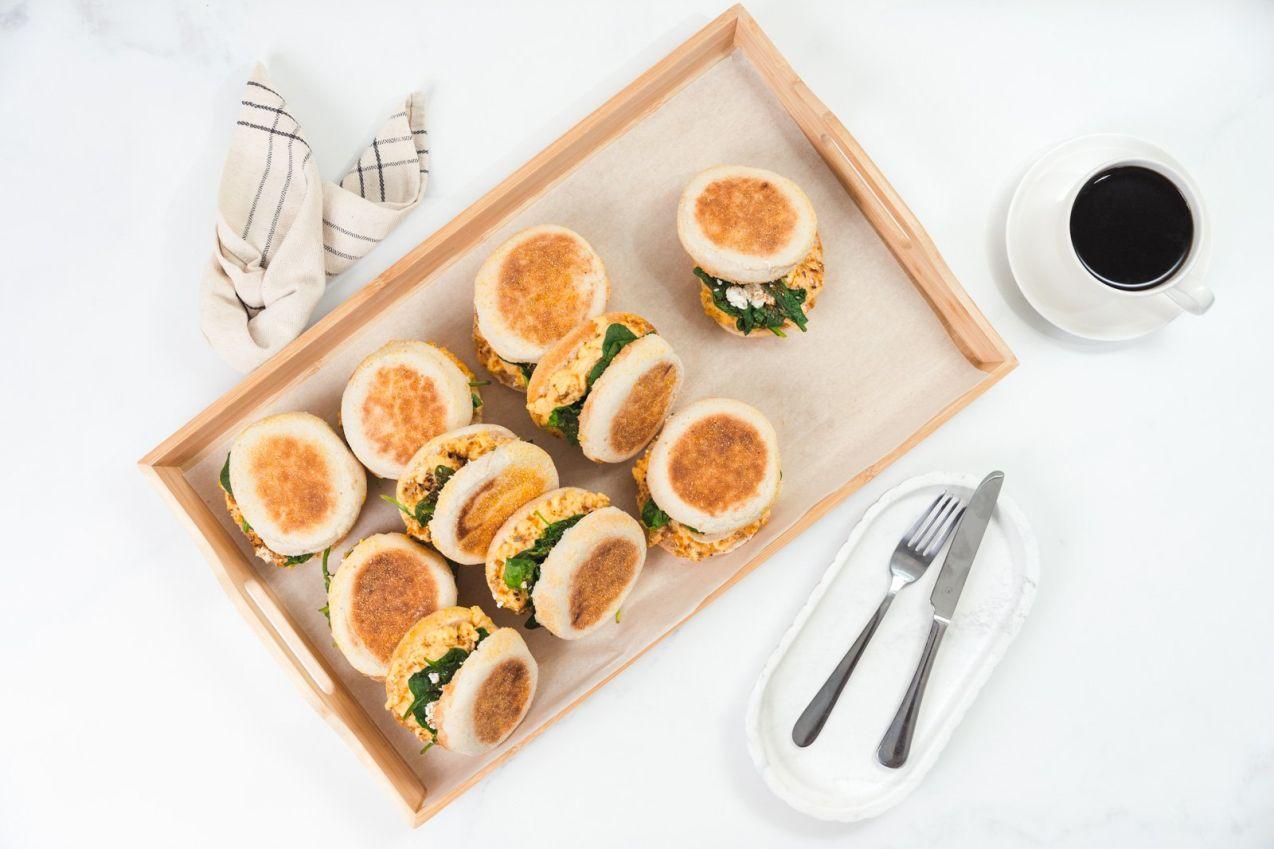 Scrambled Egg, Zaatar, Spinach and Feta Muffin