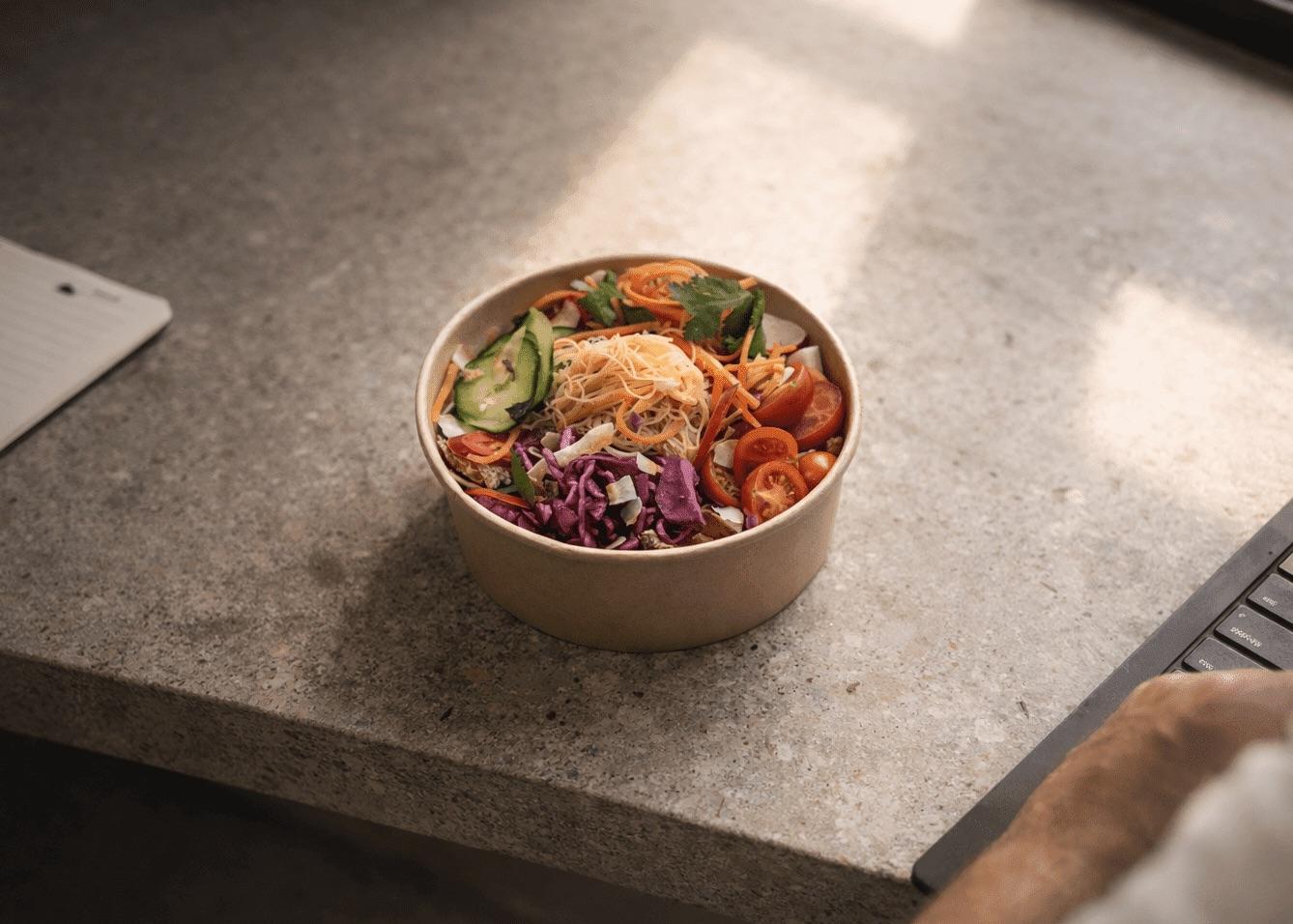 Thai Rice Vermicelli Noodle Bowl, Sesame, Chilli