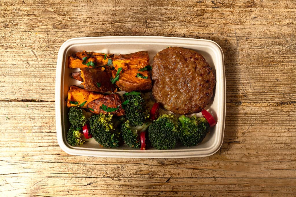 Turkey Patty with Sweet Potato & Broccoli 