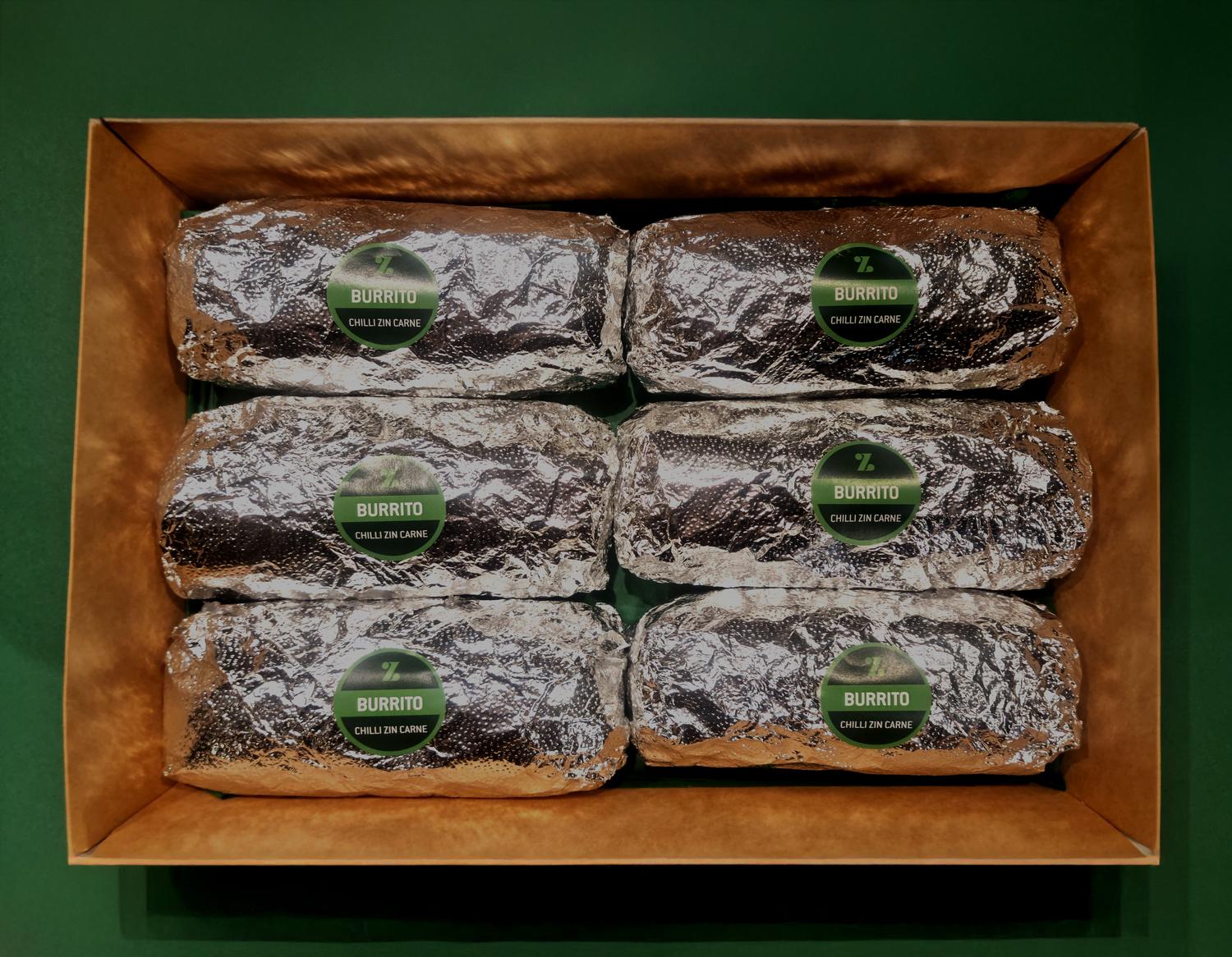 Chilli 'Zin' Carne & Verde Sauce Burrito Platter