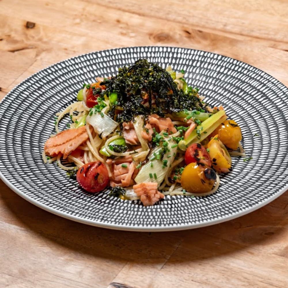 Smoked Salmon and Shiro Negi Pasta