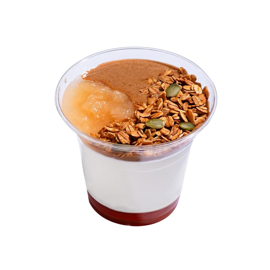 Pear Compote Almond Yoghurt with Granola in a Cup