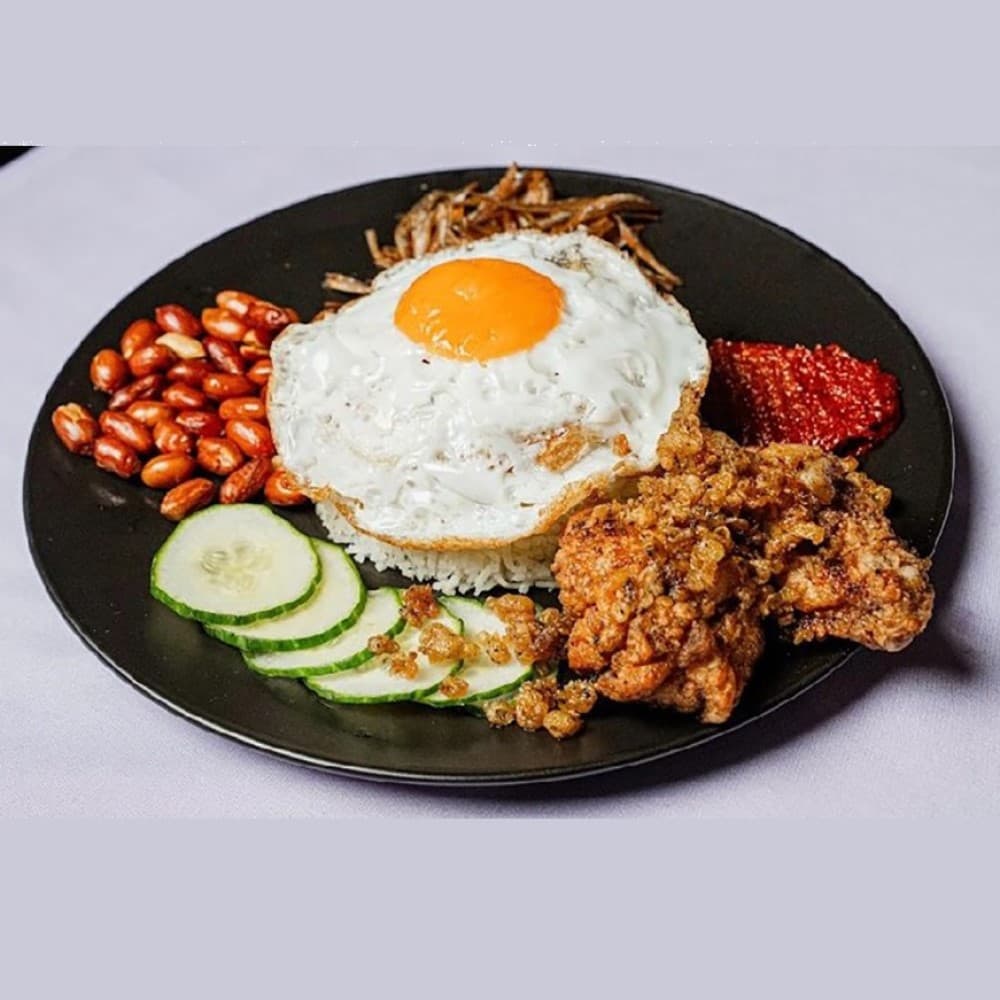 Nasi Lemak with Fried Chicken