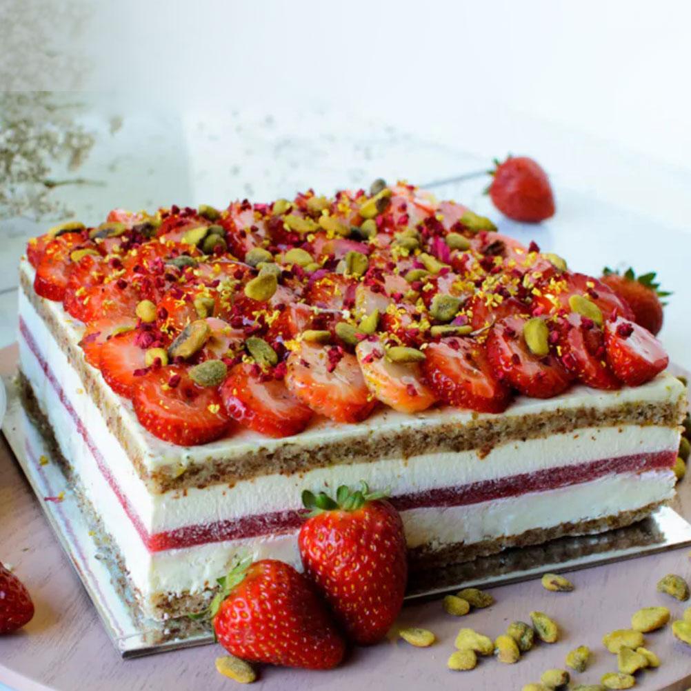 Signature Strawberry & Pistachio Cake 