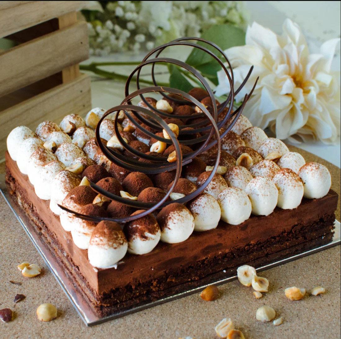 Dark Chocolate and Hazelnut Mousse Cake 