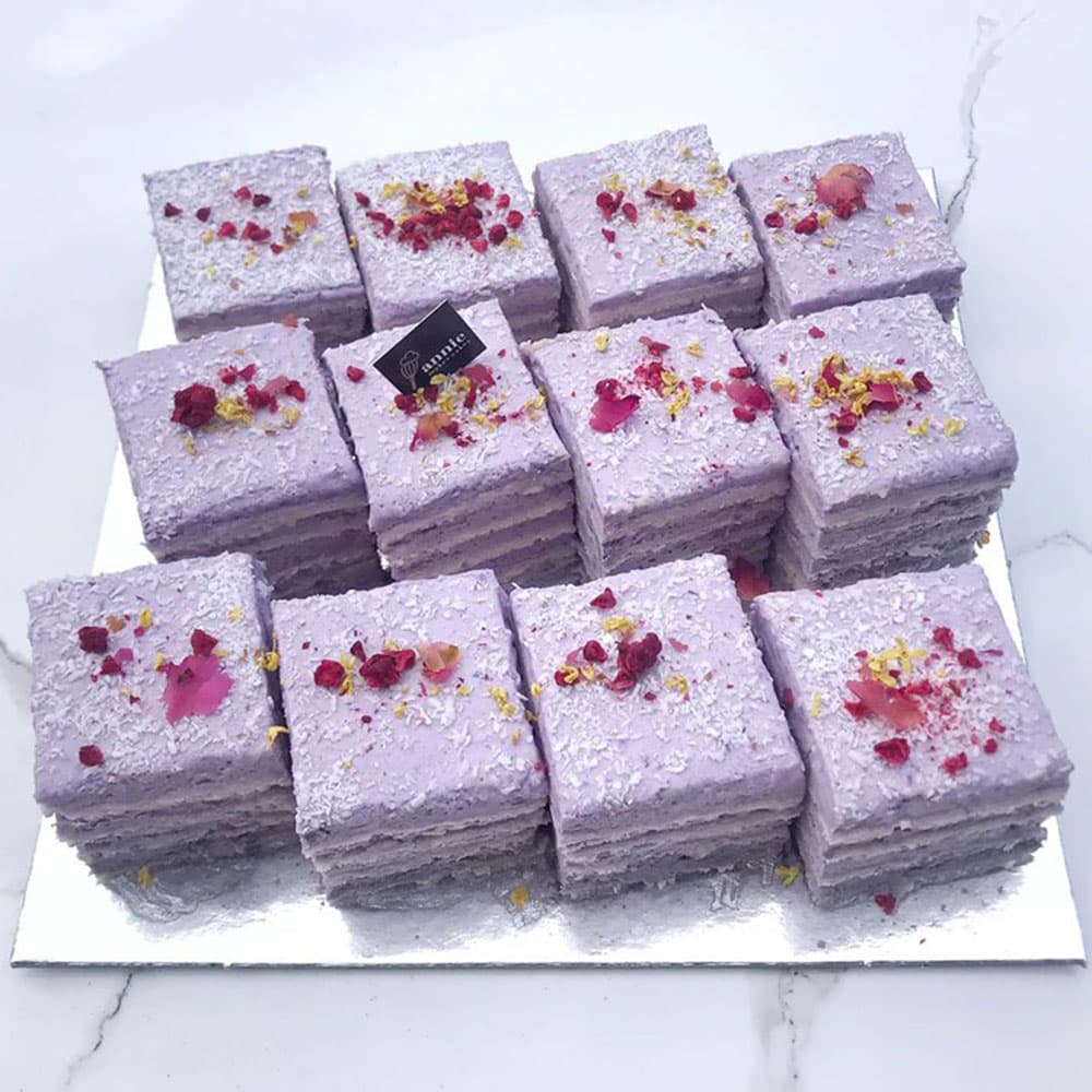 Mini Taro & Coconut Cake Slice (Box of 12)
