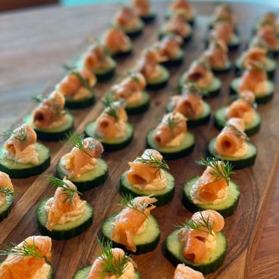 Smoked Salmon Cucumber Canape