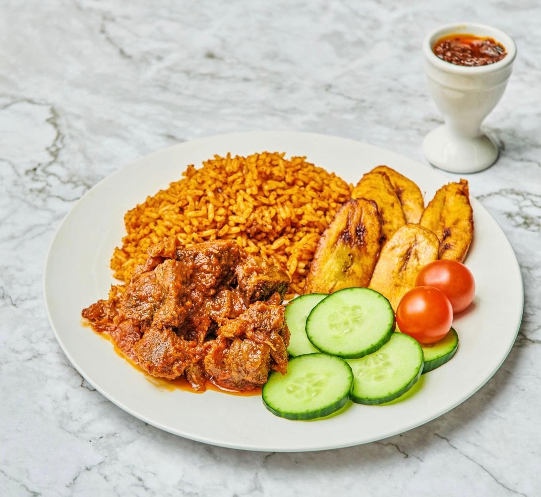 Jollof Rice with Beef Stew