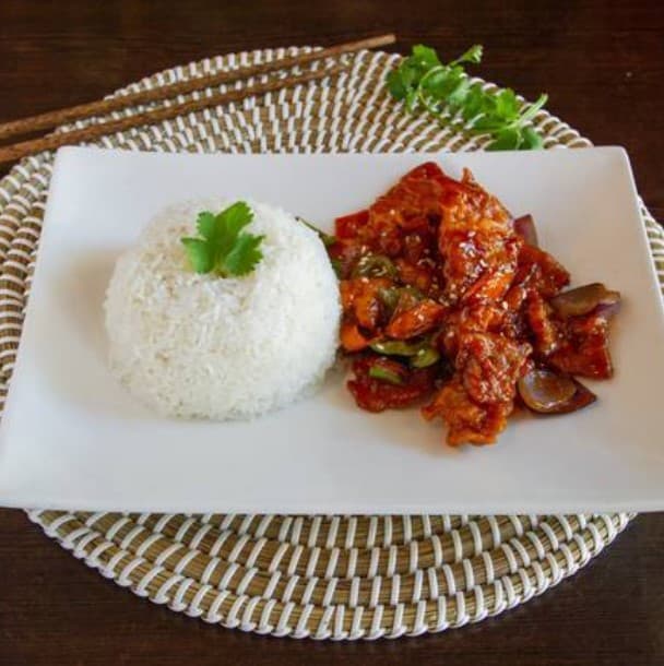 Sweet & Sour Pork With Rice