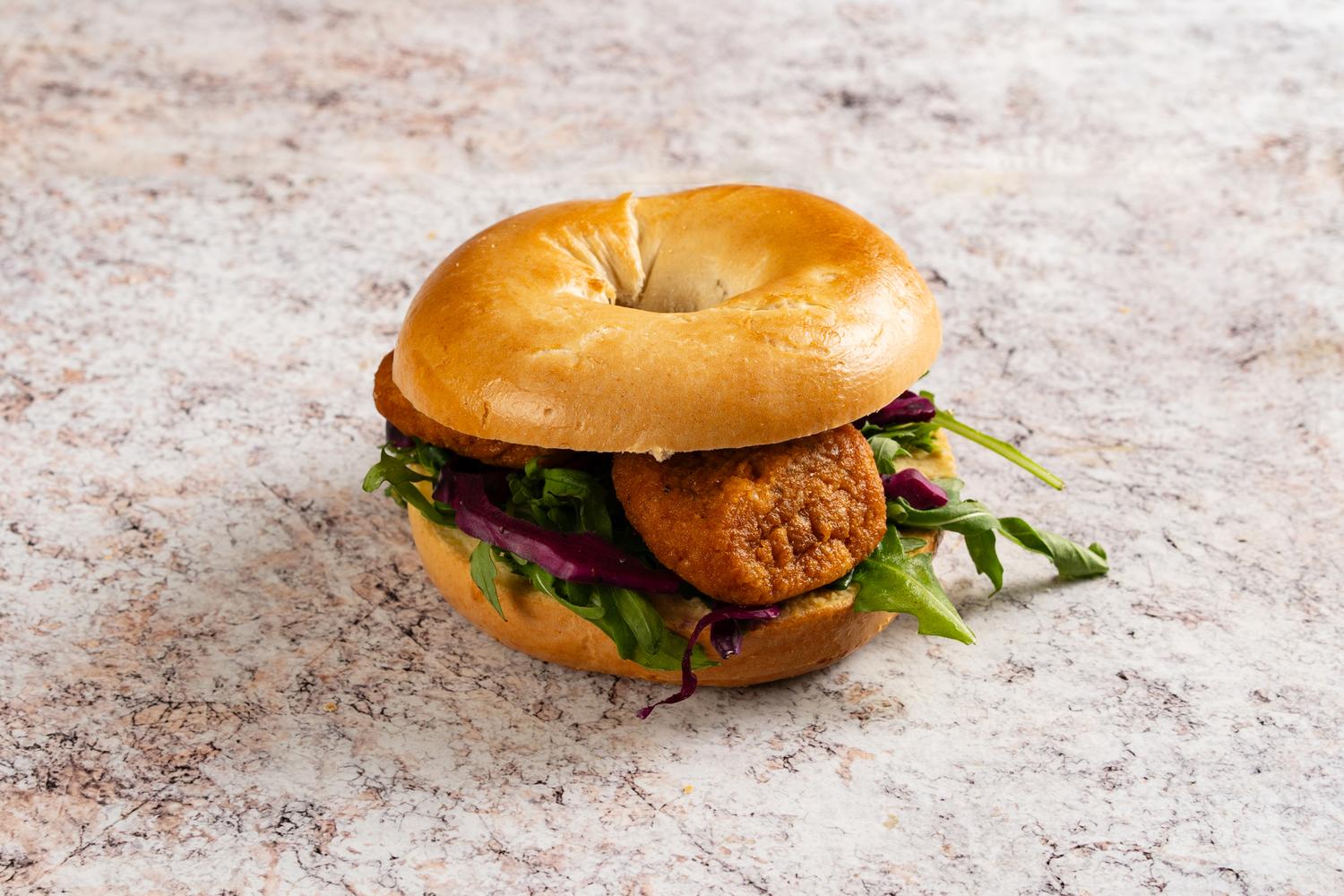 Vegan Kofta & Hummus Bagel