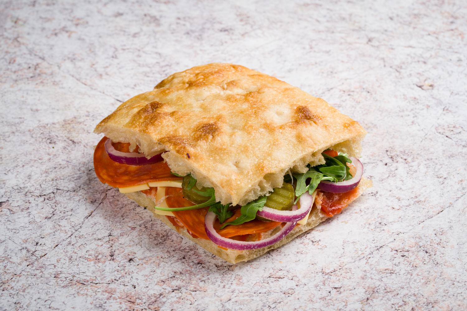 Salami & Cheese Ploughman's Focaccia 