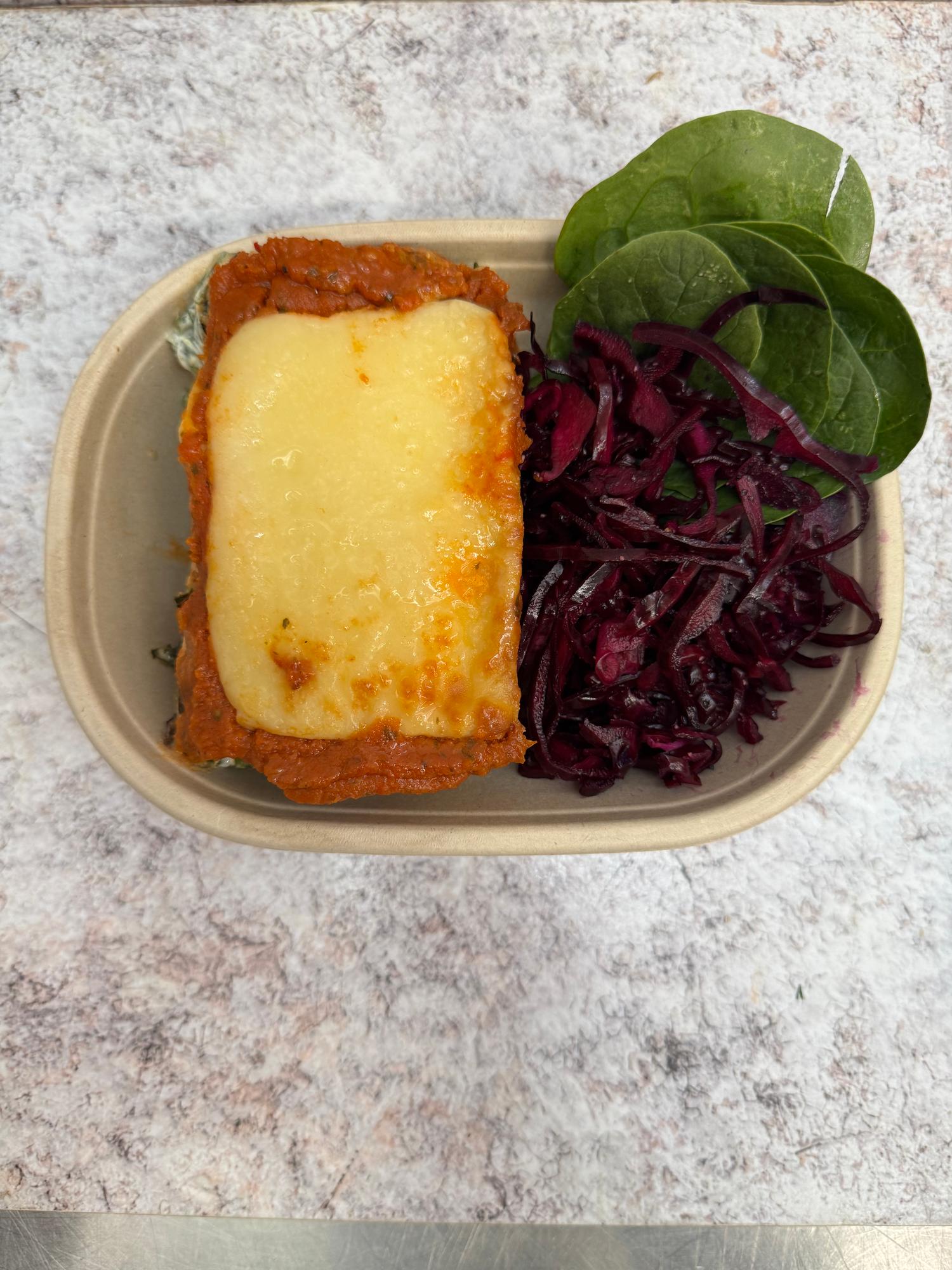 Roasted Vegetable with Red cabbage & spinach 