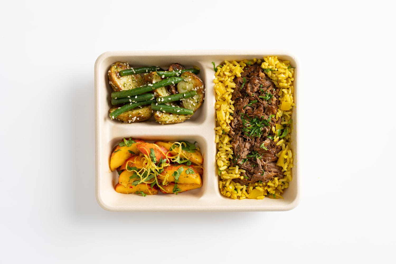 Pulled Lamb with Lemon & herb brown rice Lunchbox