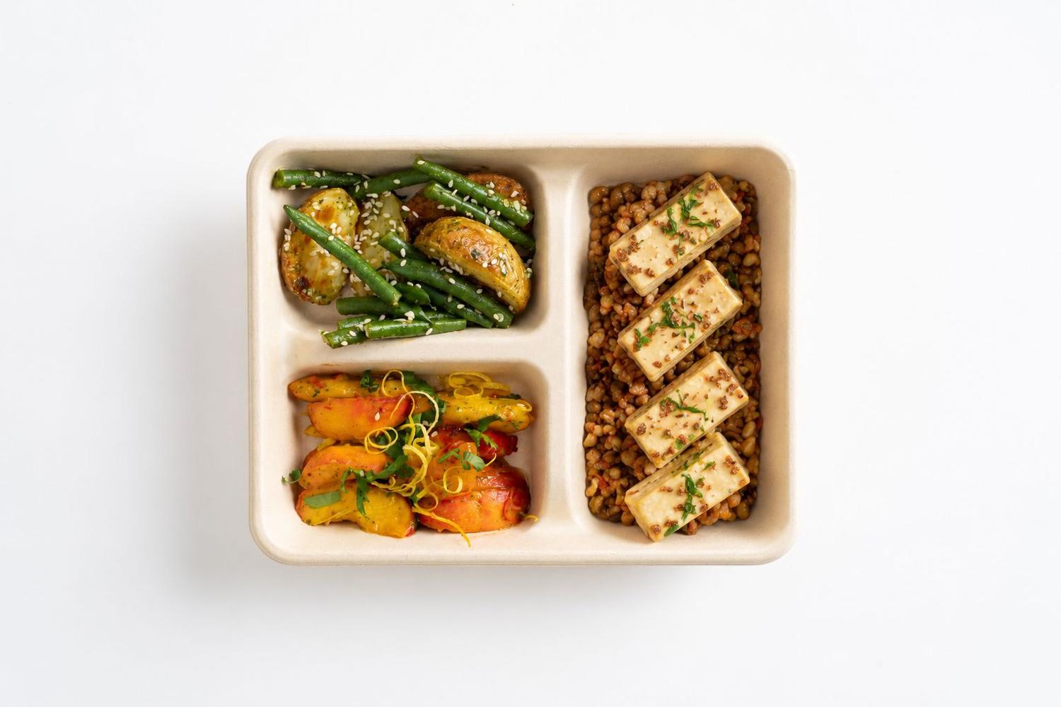 Dukkha Miso Tofu herb brown rice Lunchbox 