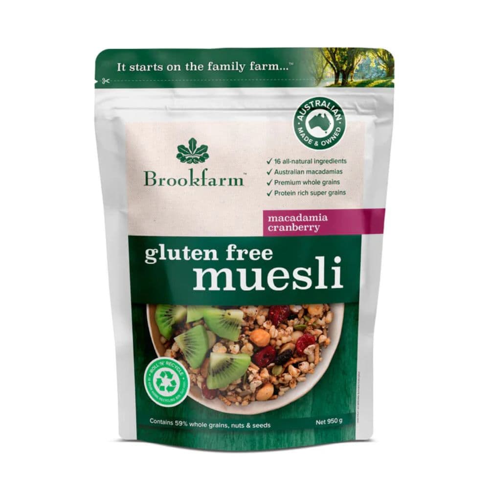 Brookfarm GF Muesli Cranberry Macadamia, 50g 20pk