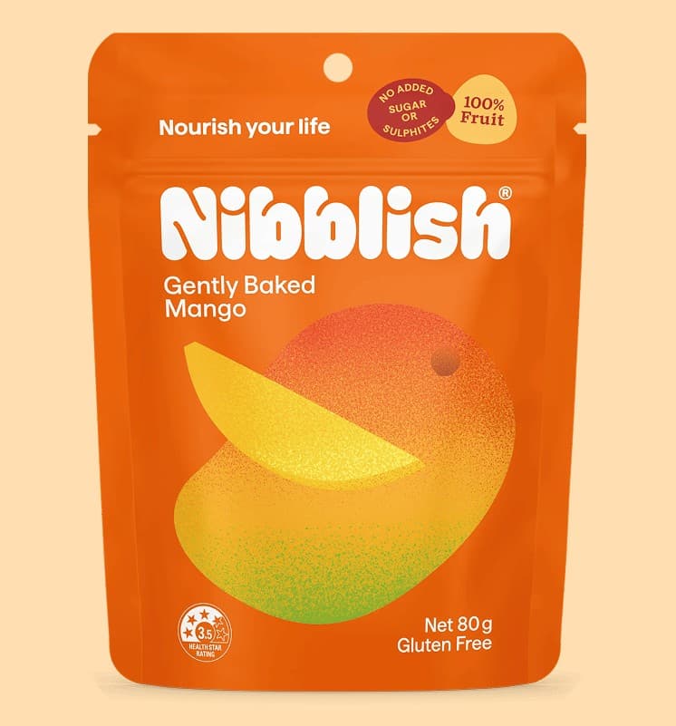 Nibblish Gently Baked Mango 80g 7pk