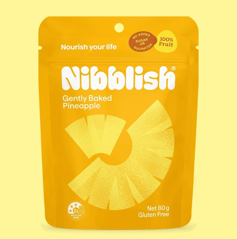Nibblish Gently Baked Pineapple 80g 7pk