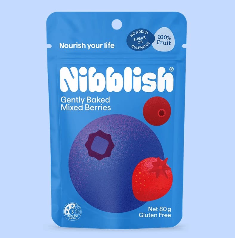 Nibblish Gently Baked Mixed Berries 80g 7pk