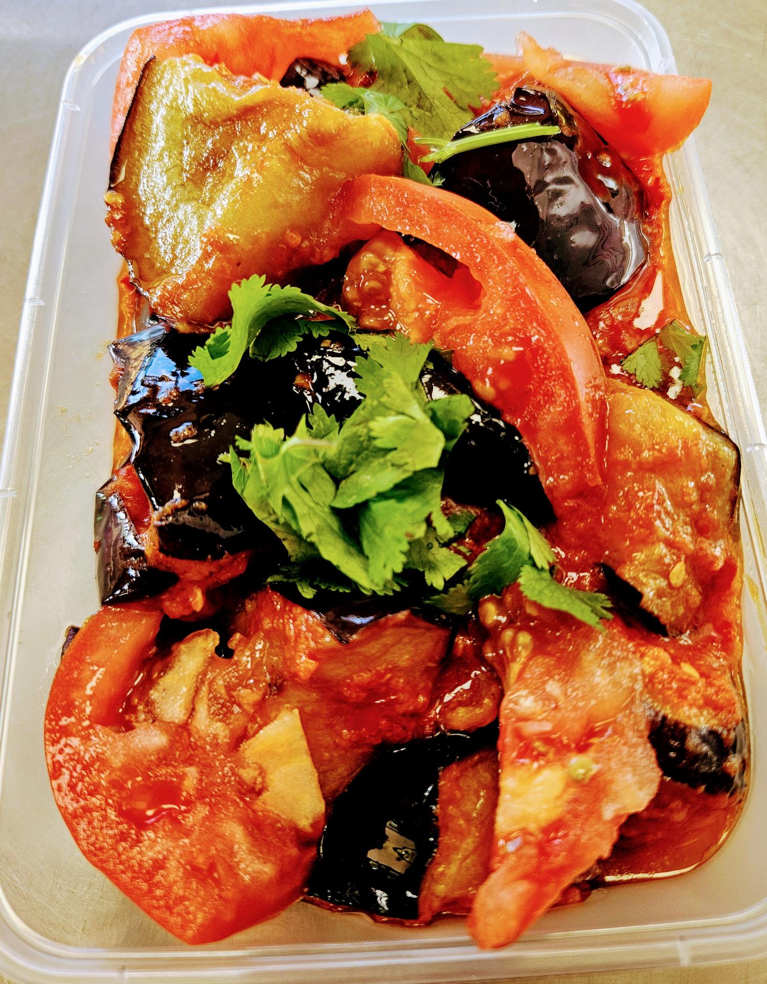 Stir Fried Spiced Eggplant with Briyani Rice