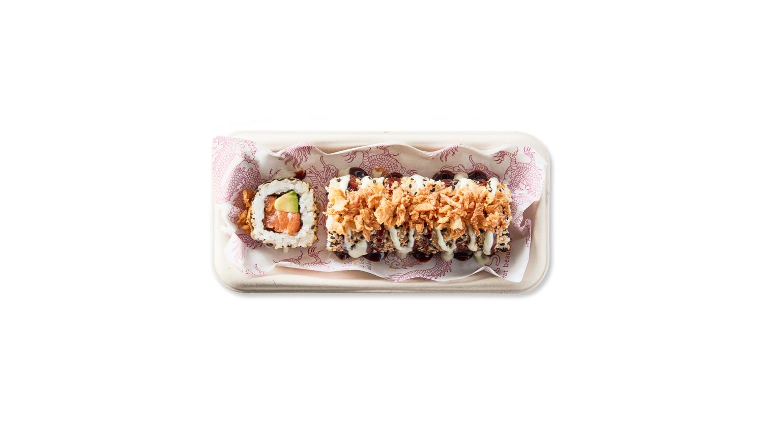 Salmon & avo dragon rolls