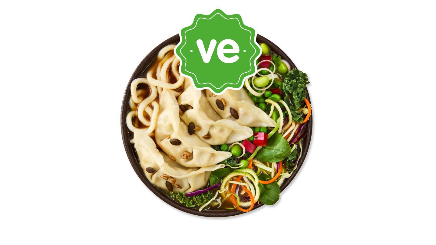 Veggie gyoza noodle'bowl