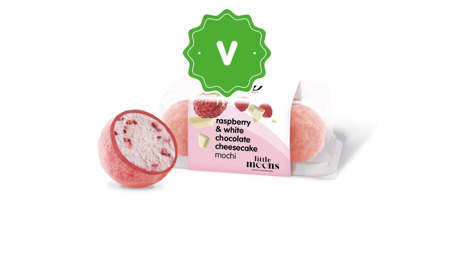 Raspberry & white chocolate cheesecake mochi