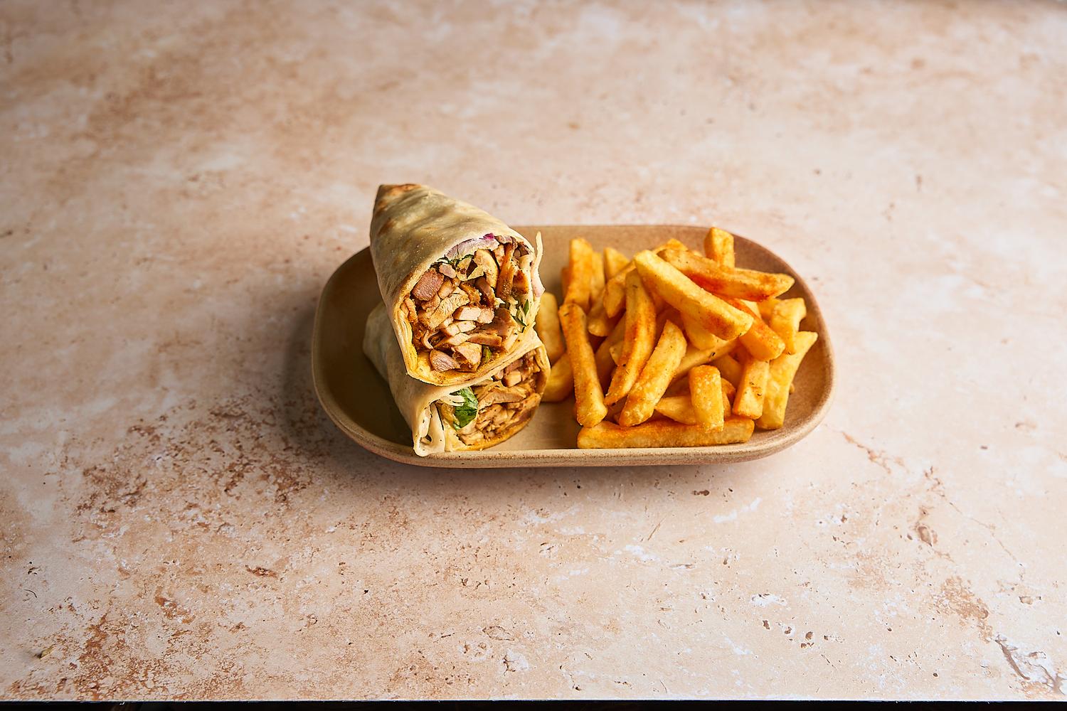 Chicken Wrap & Fries