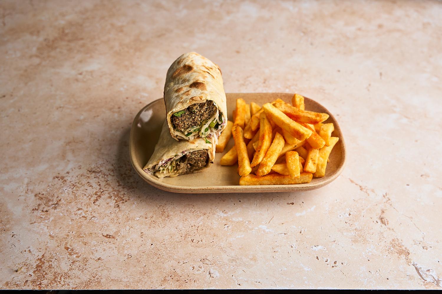Lamb Wrap & Fries