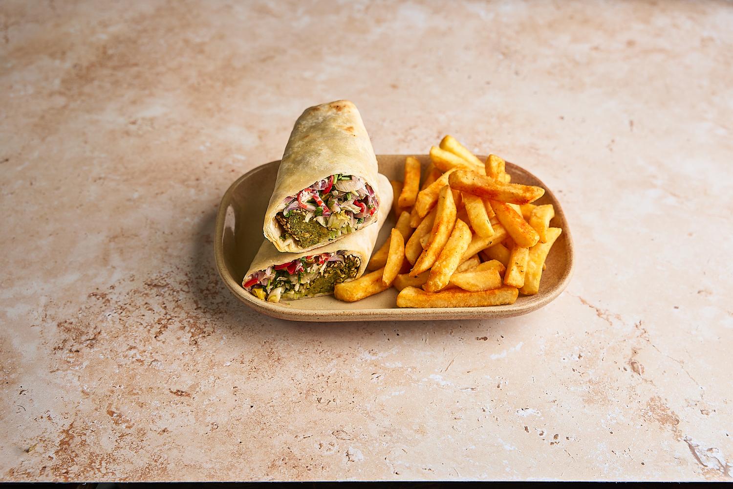 Falafel Wrap & Fries
