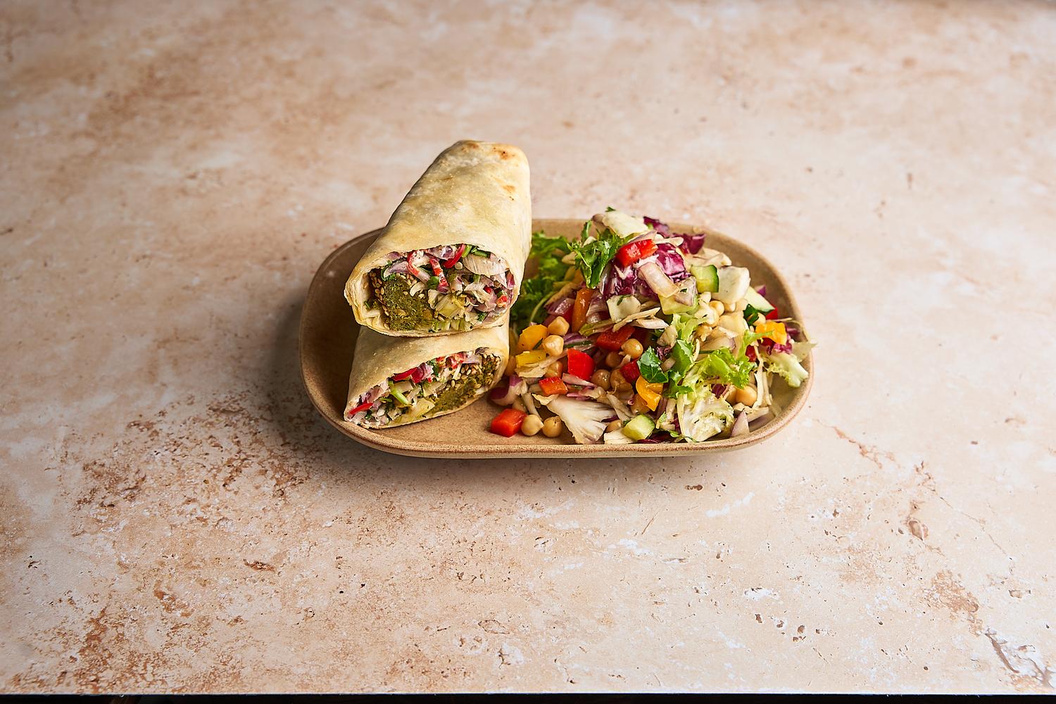 Falafel Wrap & Salad