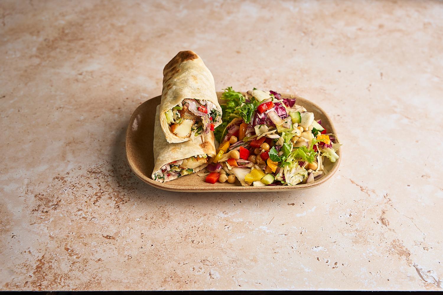 Halloumi Wrap & Salad