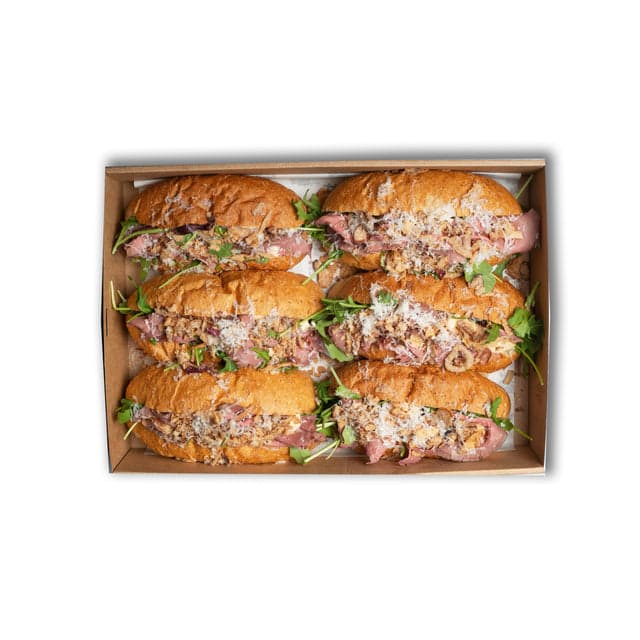 Rare Roast Beef Hoagie Platter (6 Pieces)