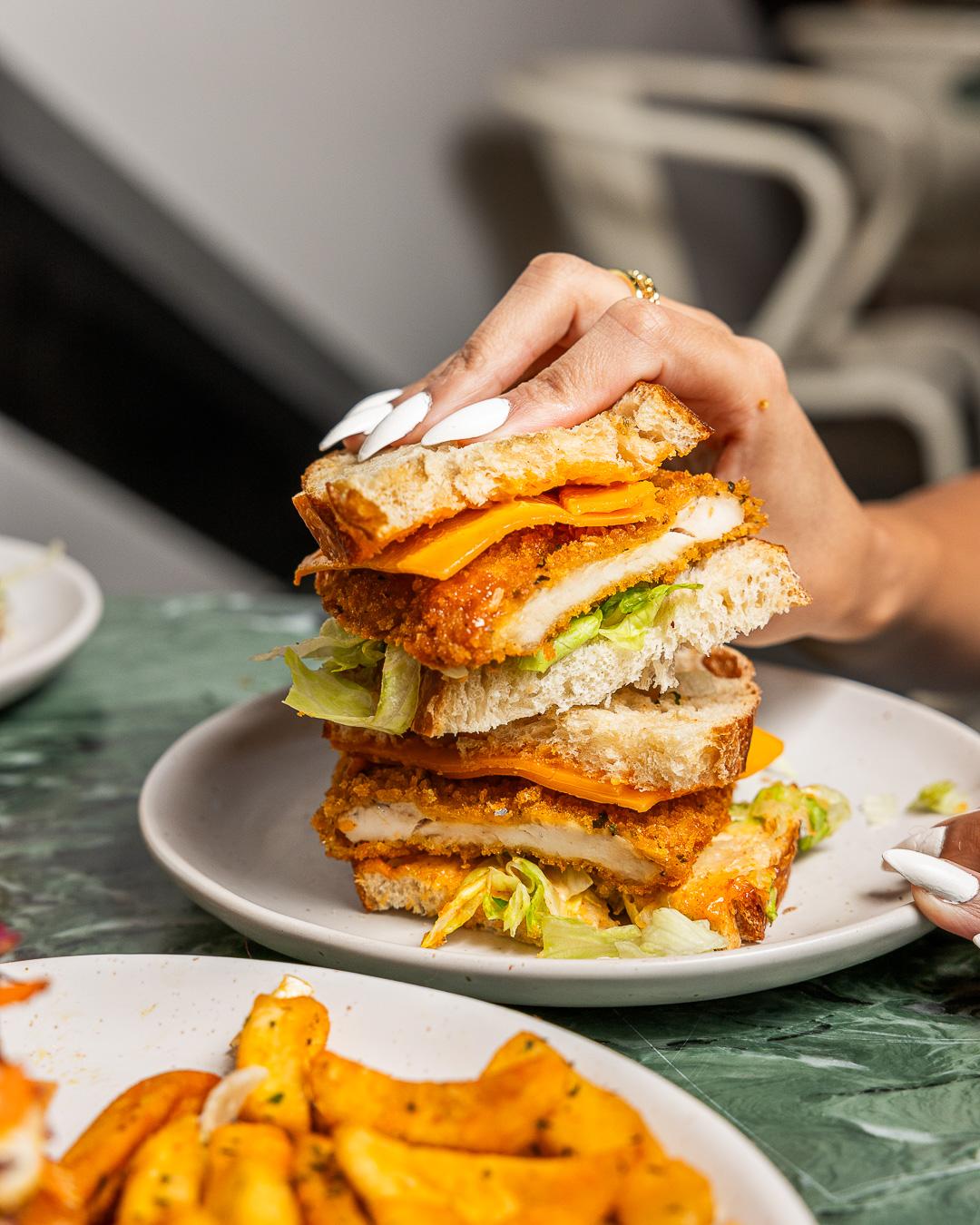 Fiery Schnitzel Sandwich