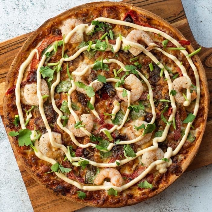 Salt and Pepper Prawn Pizza