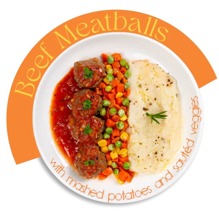 Meatballs with Mashed Potatoes and Veggies (Large)
