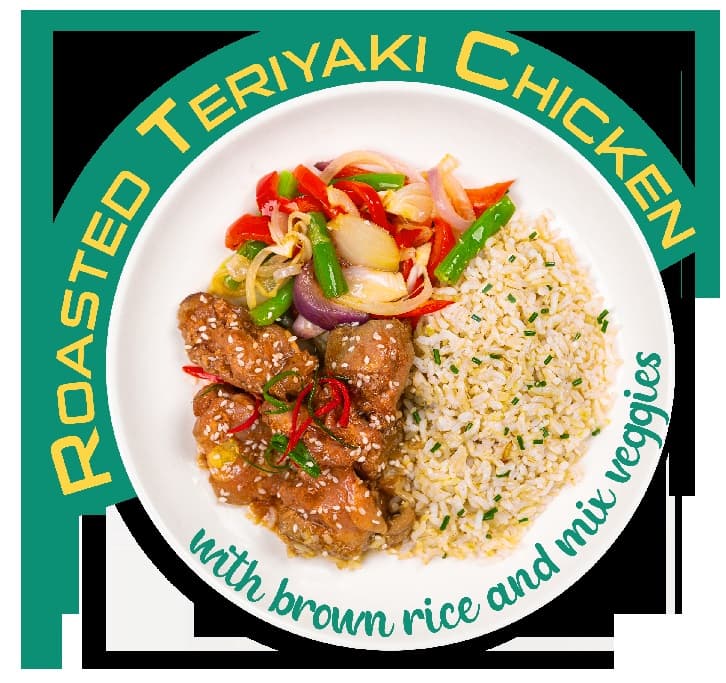 Roasted Teriyaki Chicken w/ Rice & Veggies (Large)