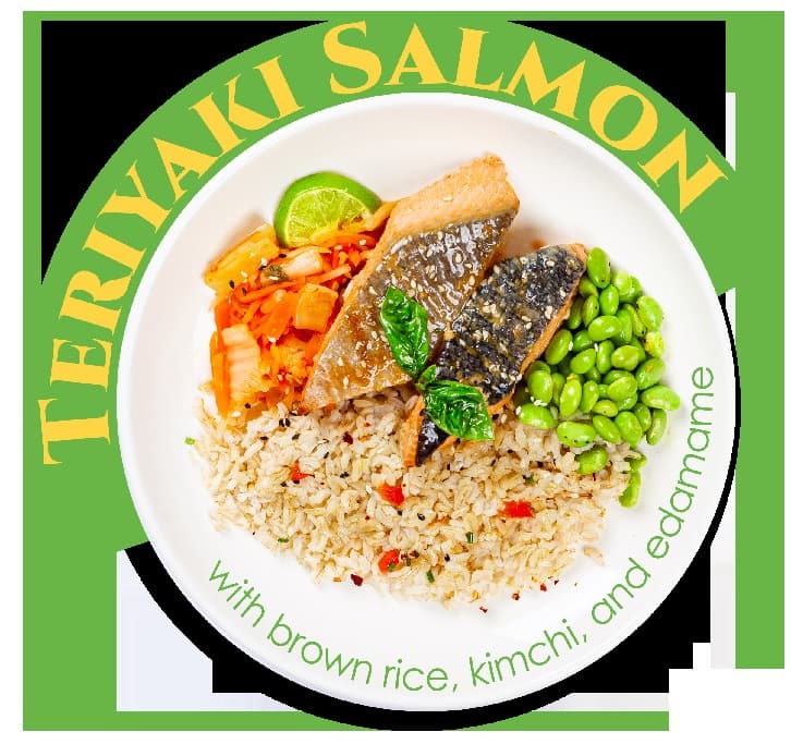 Teriyaki Salmon w/ Brown Rice and Edamame (Large)