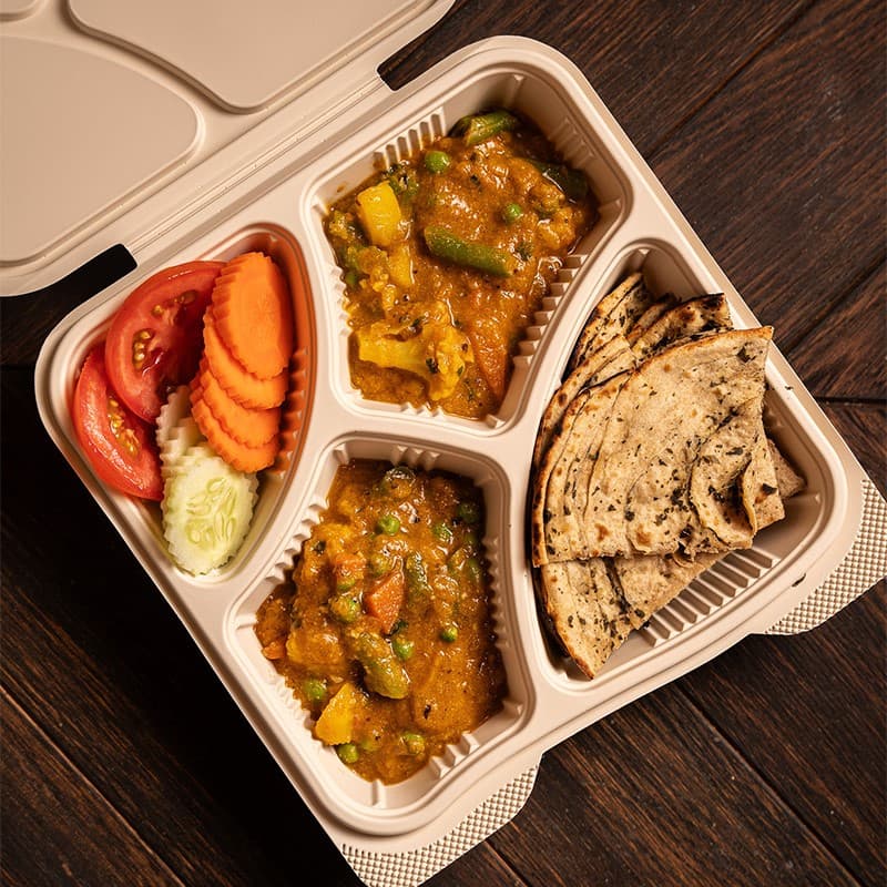 Vegan Mixed Veg Curry with Methi Paratha 