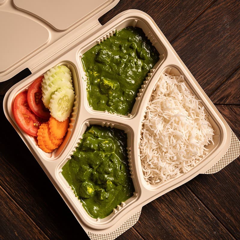 No Onion, No Garlic - Palak Paneer w/ Basmati Rice