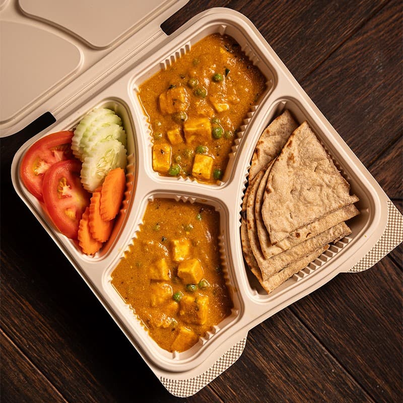 No onion, No Garlic-Paneer Mutter w/ Tandoori Roti