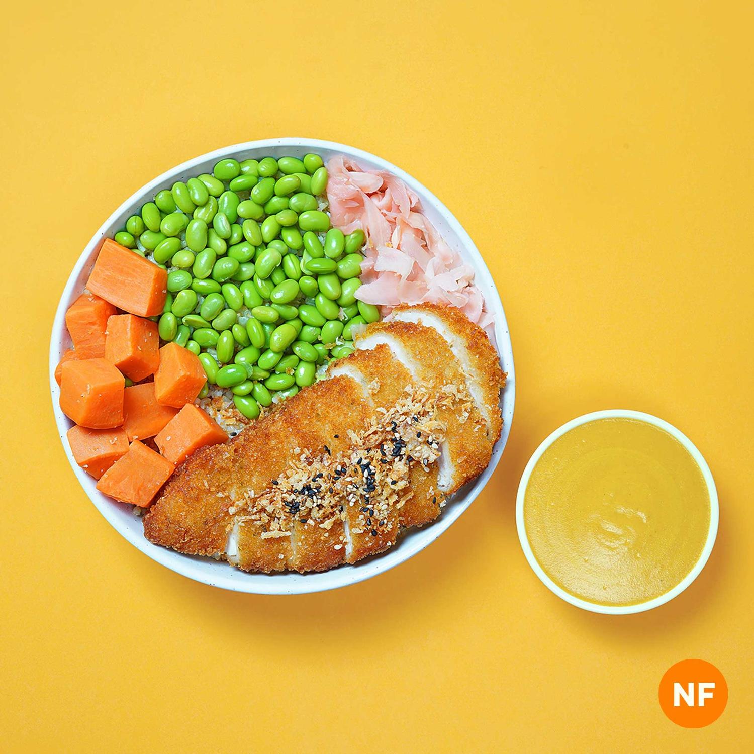 Chicken Katsu Curry Poke Bowl