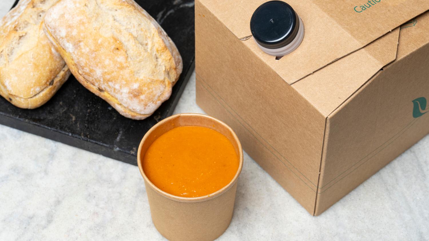 Chicken broth soup flask