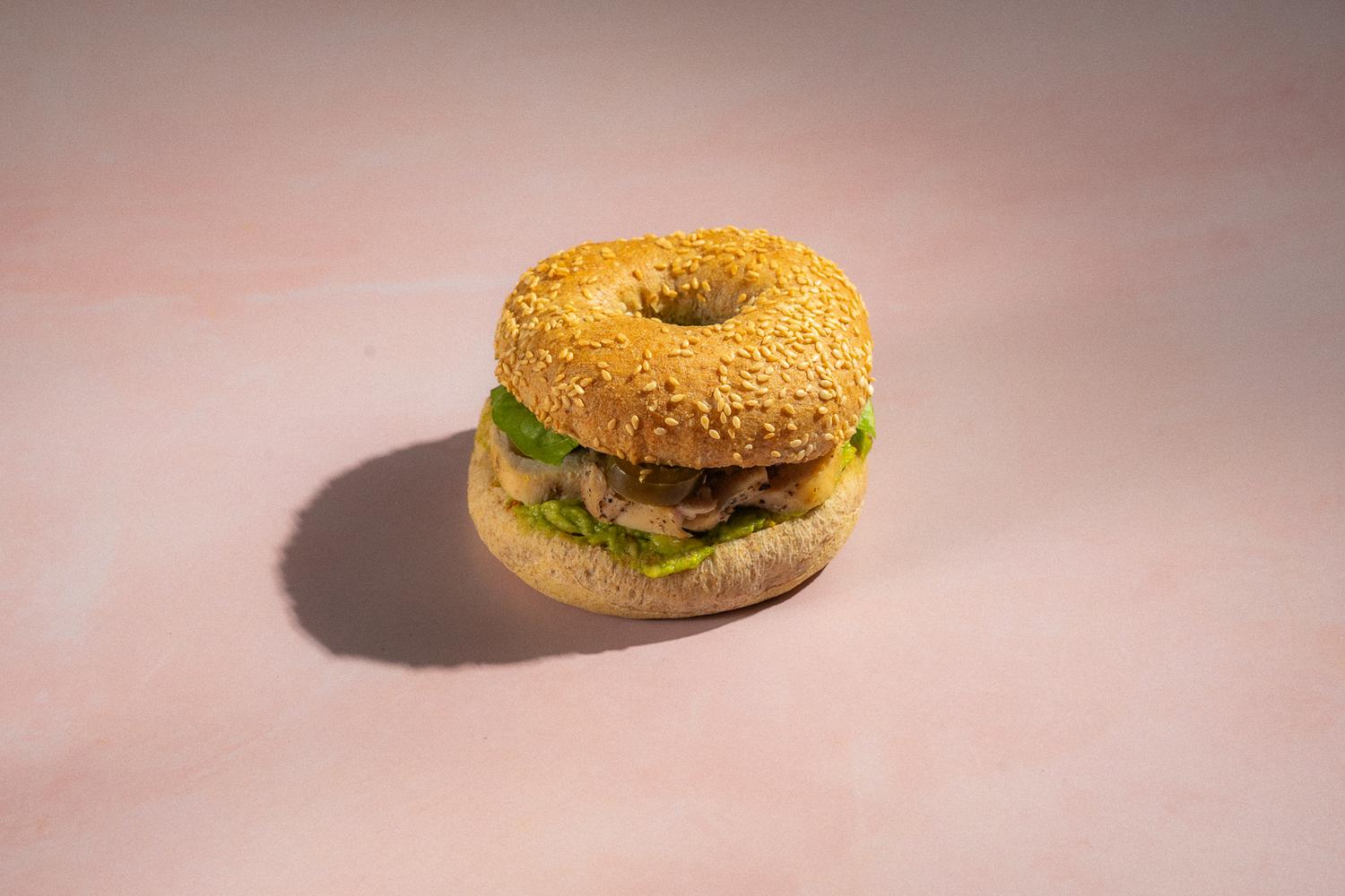 Chicken + avocado bagel
