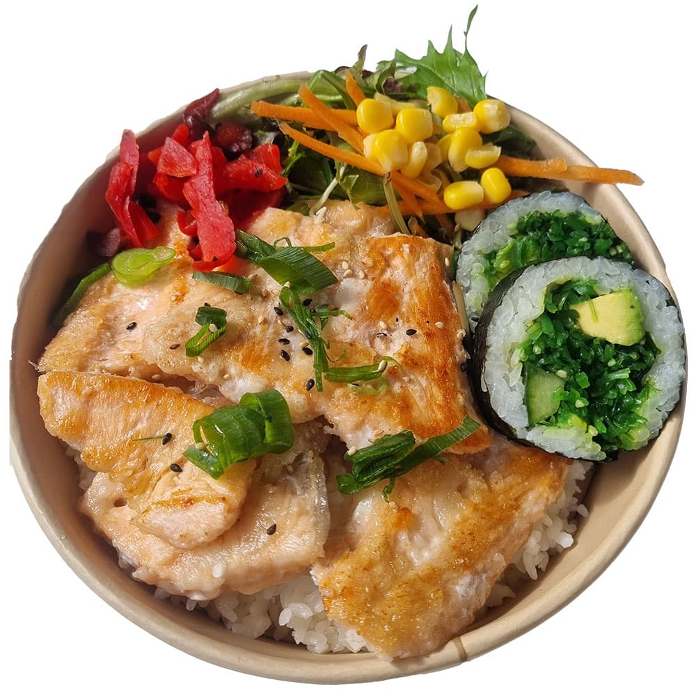 Grilled Salmon Gluten Free Rice Bowl Meal Set