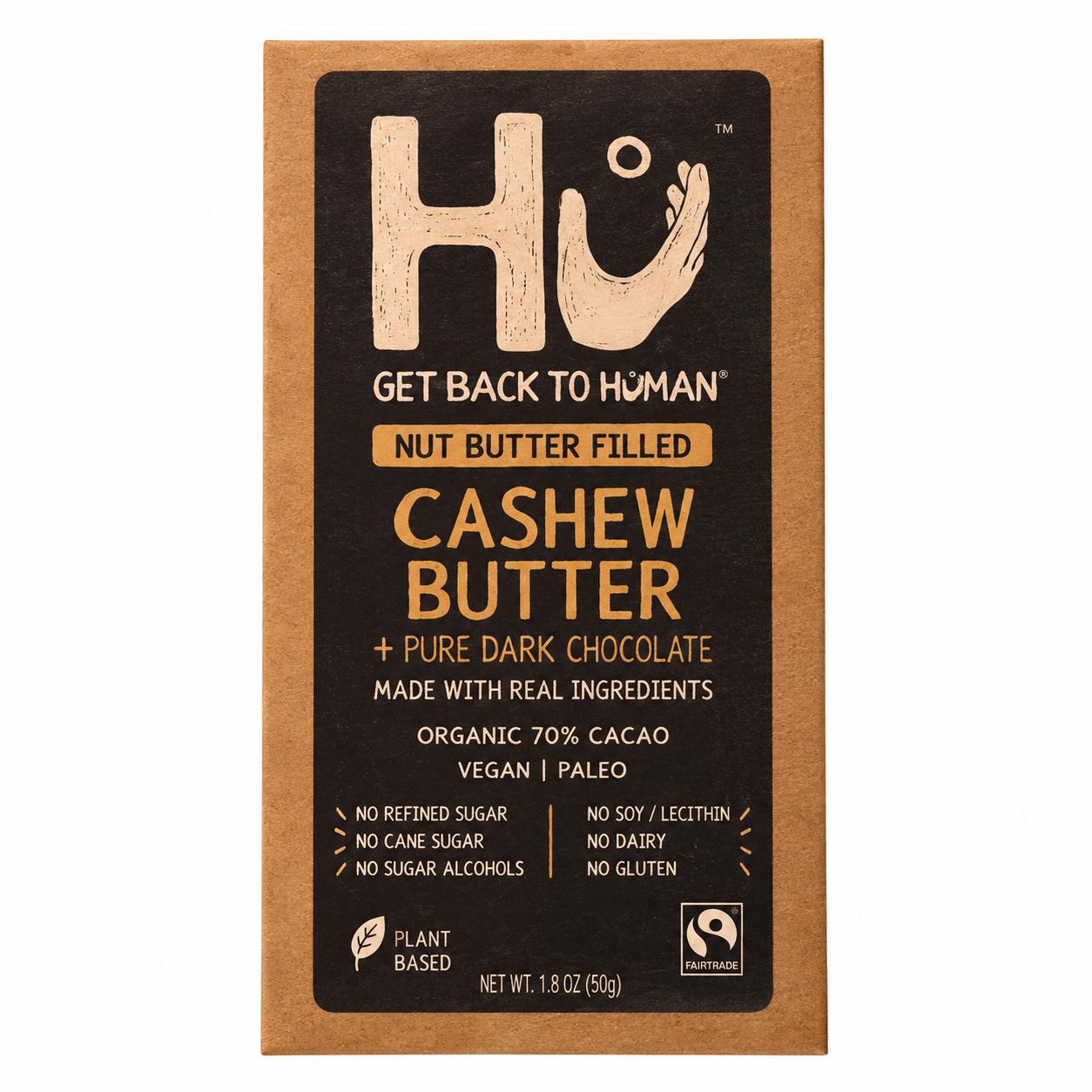 CASHEW BUTTER + DARK CHOCOLATE BAR 60G X12
