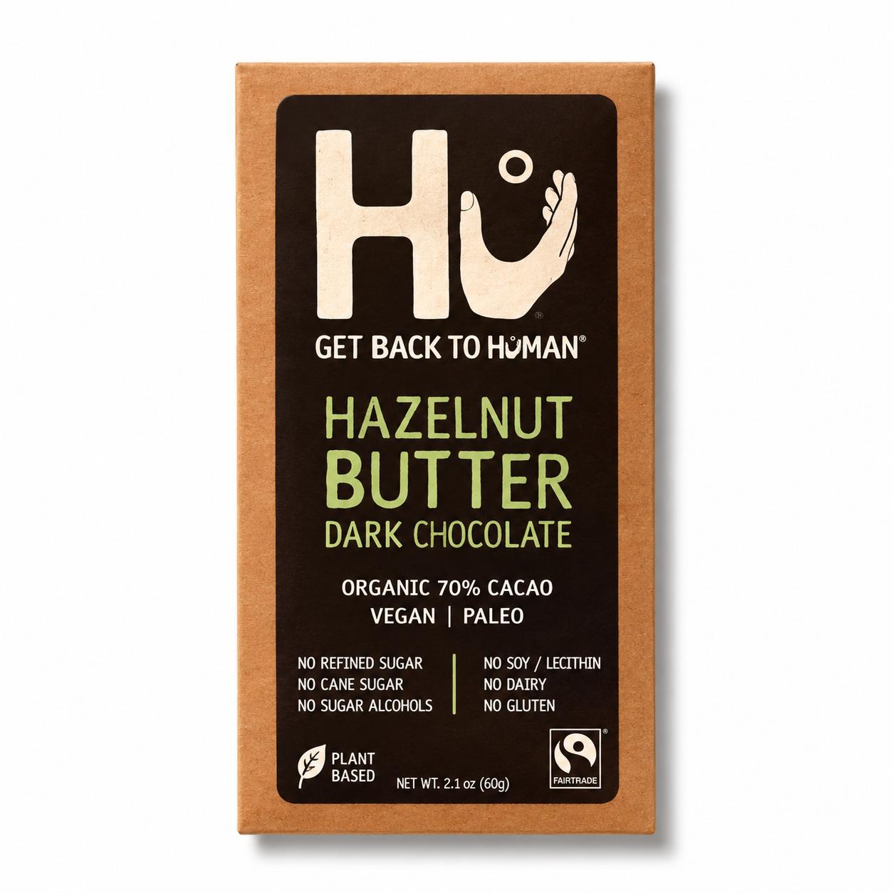 HAZELNUT BUTTER DARK CHOCOLATE BAR 60G X12