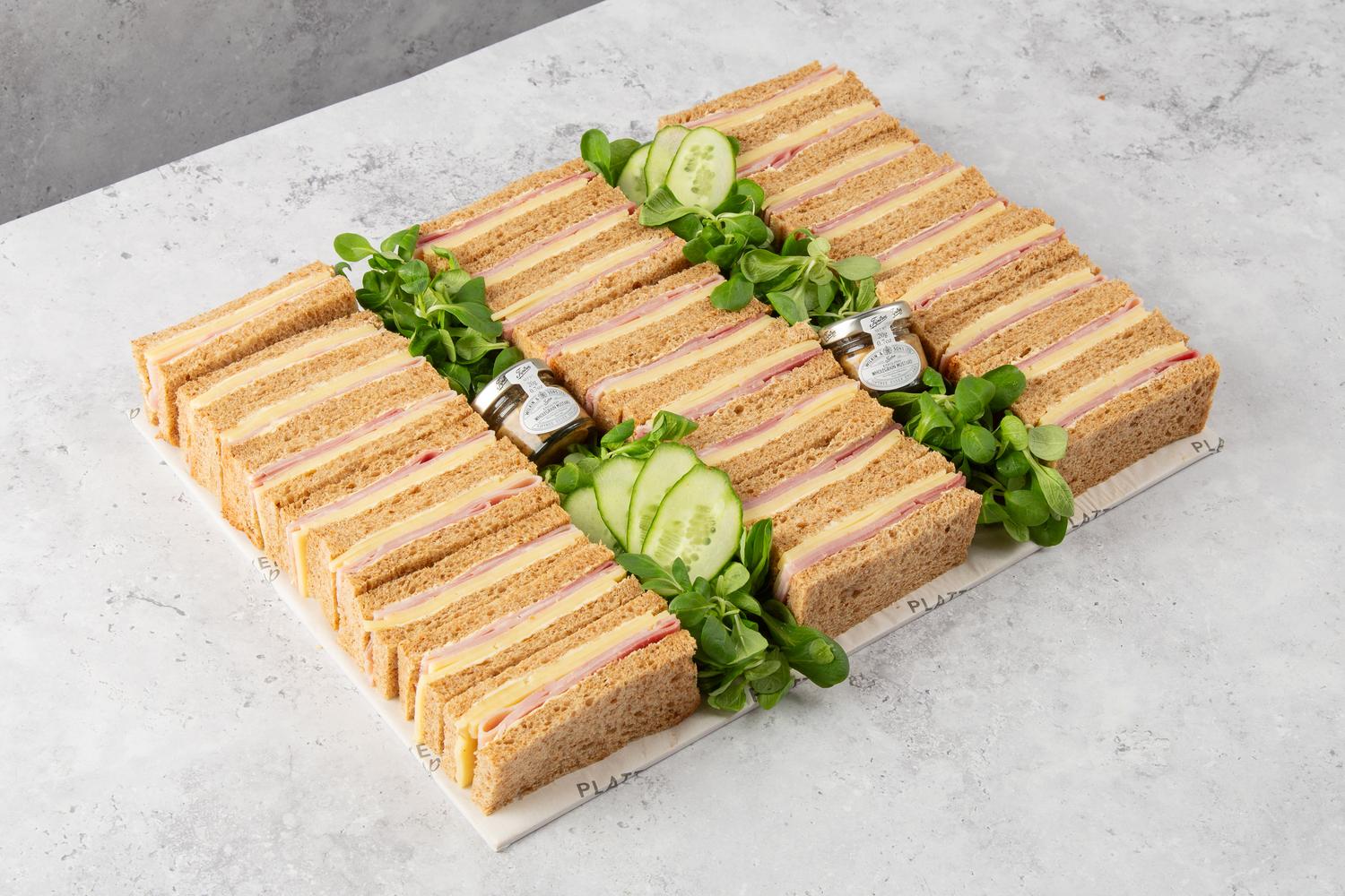 Ham and Cheese Sandwiches on Granary Bread