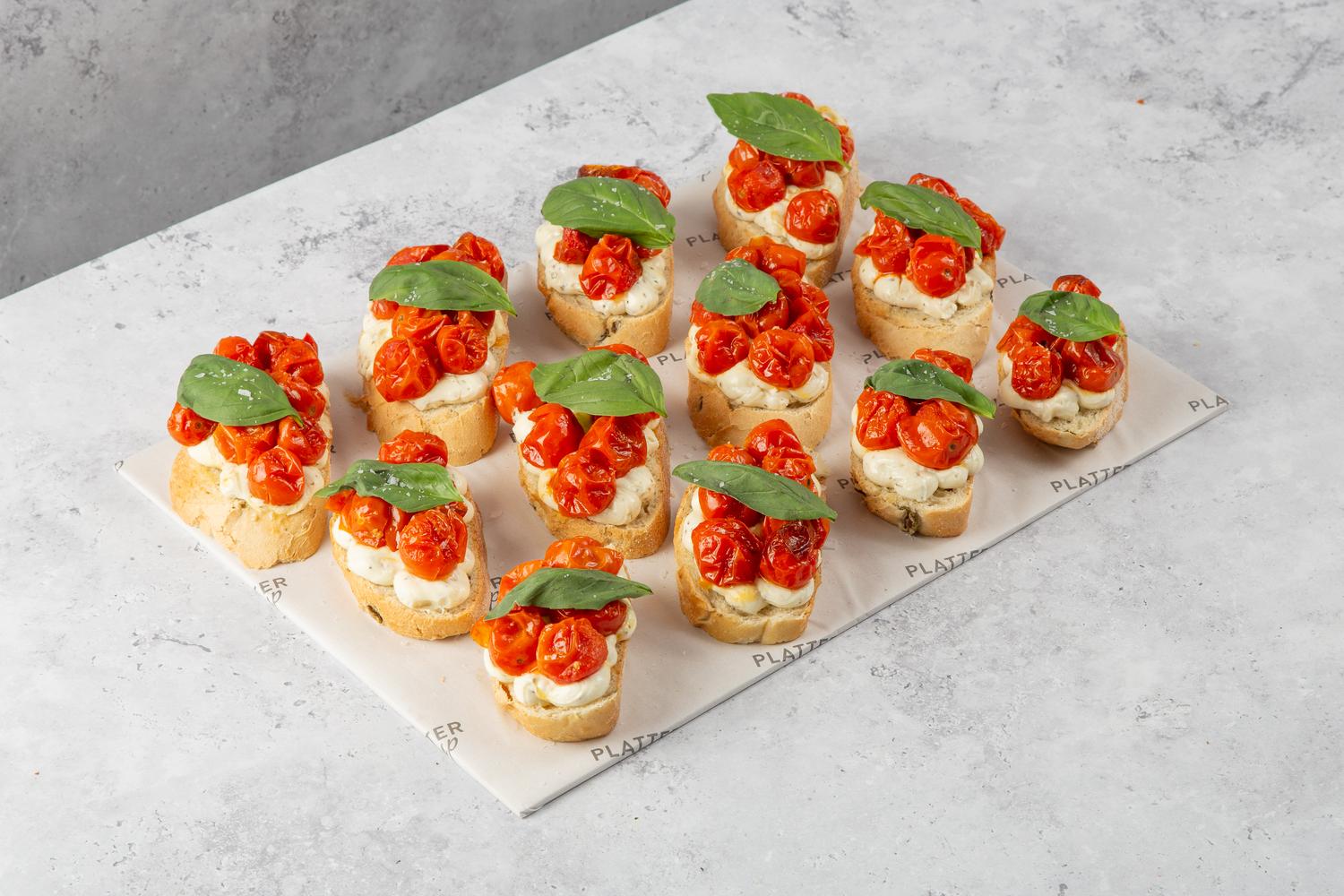 Olive bread with Goats Cheese and Cherry Tomatoes 